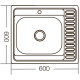 Кухонна мийка накладна з нержавіючої сталі квадратна Zerix Z6060R-04-160E (Satin) (ZM0576) колір Сталевий