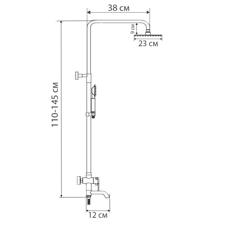 Душевая колонна со смесителем (нерж.сталь) Haiba DAX-009-J (HB2791)