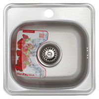 Кухонна мийка врізна з нержавіючої сталі квадратна Zerix Z3838-06-160D (decor) (ZM0556) колір Сталевий