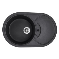Кухонна мийка врізна з граніту овальна Haiba HB8310-G228 Gray 780x500x220 (HB0976) колір Сірий
