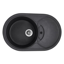 Кухонна мийка врізна з граніту овальна Haiba HB8310-G228 Gray 780x500x220 (HB0976) колір Сірий