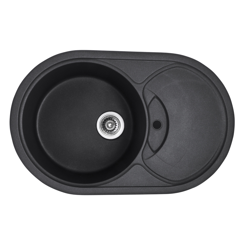 Кухонна мийка врізна з граніту овальна Haiba HB8310-G228 Gray 780x500x220 (HB0976) колір Сірий