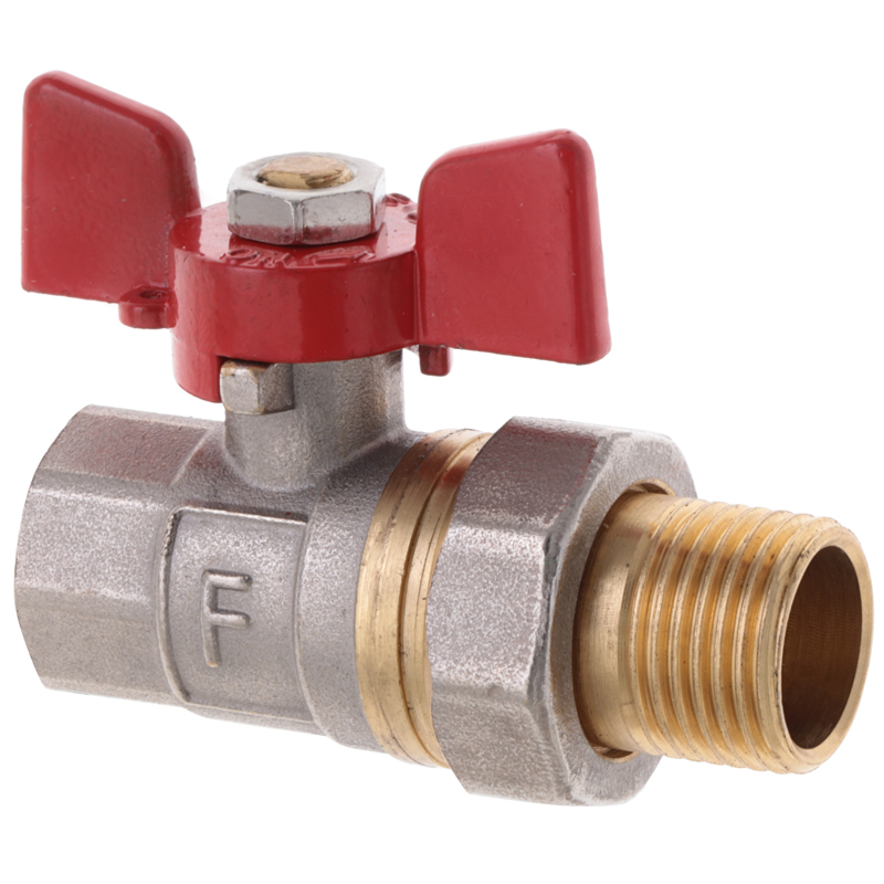 Кран с американкой 1/2" FERRO PL art. 400 (латунный шар) (FE0554)