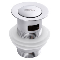 Донный клапан с переливом (кнопка) Zerix LR66-2 (ZX2639)