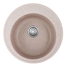 Кухонна мийка врізна з граніту кругла Haiba HB8301-G319 sand 490x180 (HB0973) колір Пісочний