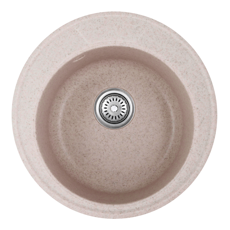Кухонна мийка врізна з граніту кругла Haiba HB8301-G319 sand 490x180 (HB0973) колір Пісочний