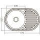 Кухонна мийка врізна з нержавіючої сталі овальна Zerix Z7750-06-180D (decor) (ZX1595) колір Сталевий