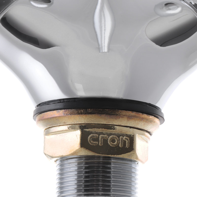 Змішувач для умивальника двовентильний з силуміну з коротким виливом Cron Smes 274 (CR0070) Колір сталевий