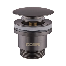 Донный клапан для умывальника Koer PW-01-07 1 1/4'' (кнопка) (Графит) (KR3404)