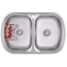 Кухонна мийка врізна з нержавіючої сталі овальна Zerix Z7749-08-180D (decor) (ZM0566) колір Сталевий