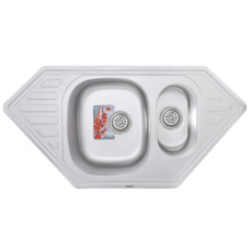 Кухонна мийка врізна з нержавіючої сталі трапецієподібна Haiba 100x50 (decor) (HB0522) колір Сталевий