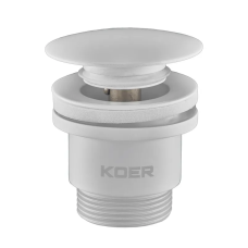 Донный клапан для умывальника Koer PW-01-03 1 1/4'' (кнопка) (Белый) (KR3402)