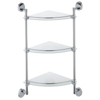 Полиця кутова триярусна скляна Zerix LR3307-3