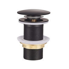 Донный клапан для умывальника Champion POP-UP-02 Black 1 1/4'' (кнопка) (Черный) (CH0366)