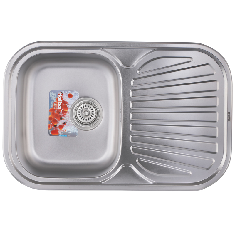 Кухонна мийка врізна з нержавіючої сталі прямокутна Haiba 74x48 (decor) (HB0559) колір Сталевий