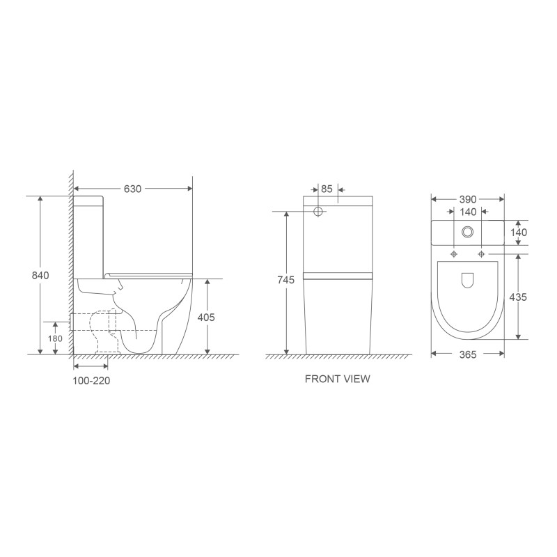 Унитаз-компакт Mixxus Premium Ellipse-0401-T1 630x390x840mm, система смыва TORNADO 1.0 (MP6467)