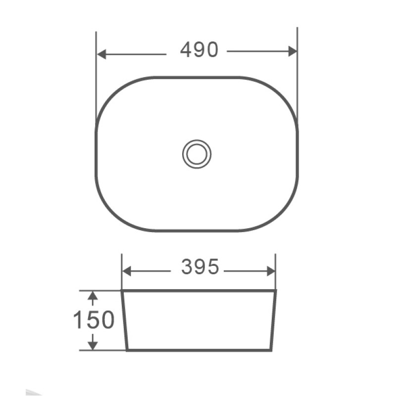 Умывальник накладной керамический Mixxus Premium Diverse-0101 490x395x150mm (MP6484)