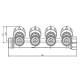 Коллектор с регулирующими вентилями на 4 исх. Roho R809-04 - 3/4"x3/4" EK (RO0251)