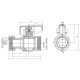 Кран шаровый прямой Н/Г Roho R115-075 -3/4"х3/4" ВВ, ручка "бабочка" красная (RO0233)
