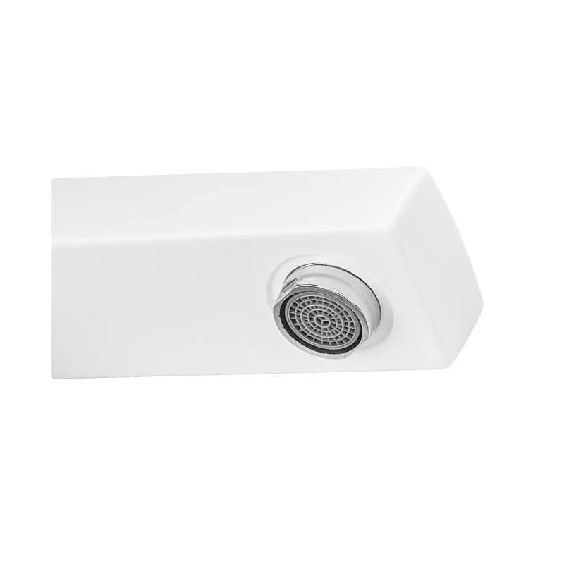 Змішувач для умивальника джойстиковий високий Plamix Kubus-001 High SET (з підведенням) (PM0672) із термопластику Колір білий