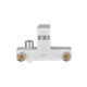 Змішувач для ванни джойстиковий Plamix Kubus-009 (Euro) SET (зі шлангом, лійкою та кронштейном) (PM0673) з термопластику Колір білий