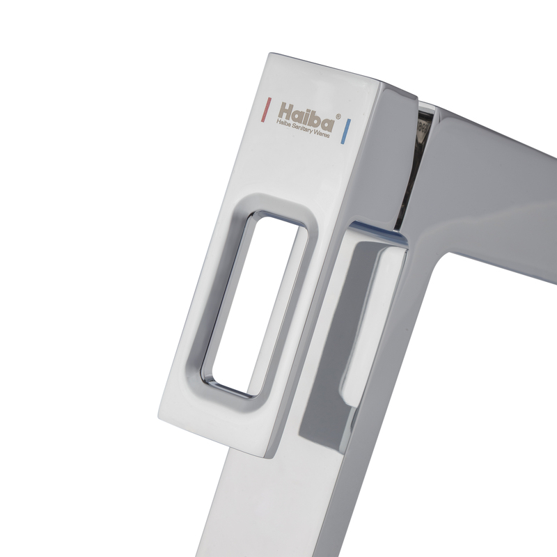 Змішувач для умивальника джойстиковий високий Haiba Kant 001 High (HB9601) з латуні Колір сталевий