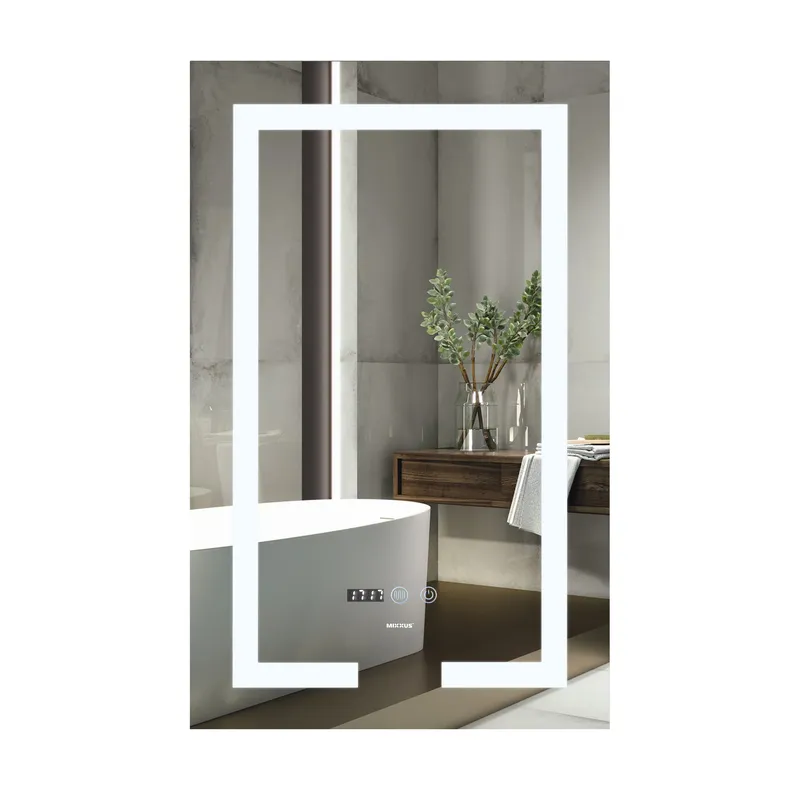 Дзеркало Mixxus Hard MR06-50x80-CASE з LED Touch, Anti-fog, димером, регулюванням яскравості, годинником (MI6657)