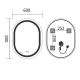 Дзеркало Mixxus Premium Ellipse MV05-80x60-Reverse (LED Touch, Anti-fog, димер (3-6,5kK)) (MP6642)