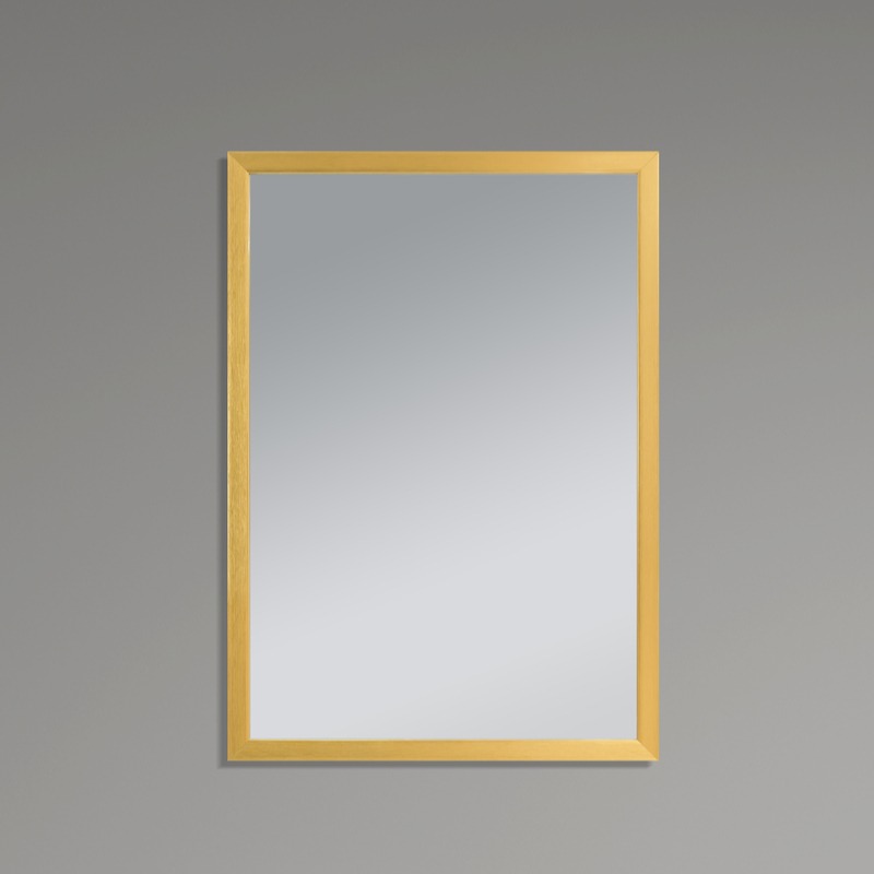 Дзеркало настінне Zerix Fonte MRZ09-700x850-Reverse GOLD прямокутне в золотій рамі (ZX5639)