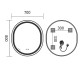Дзеркало Mixxus Premium Ellipse MV05-80x70-Reverse White (LED Touch, Anti-fog, димер (3-6kK)) (MP664)