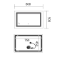 Дзеркало Mixxus Premium Quadro MR20-50x80-Reverse (LED Touch, Anti-fog, димер) (MP6620)