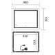 Дзеркало Mixxus Quadro MR20-90x70-Reverse (LED Touch, Anti-fog, димер) (MP6621)