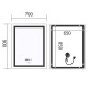 Дзеркало Mixxus Premium Flash MR21-70x90 (LED Touch, Anti-fog, димер, годинник) (MP6618)