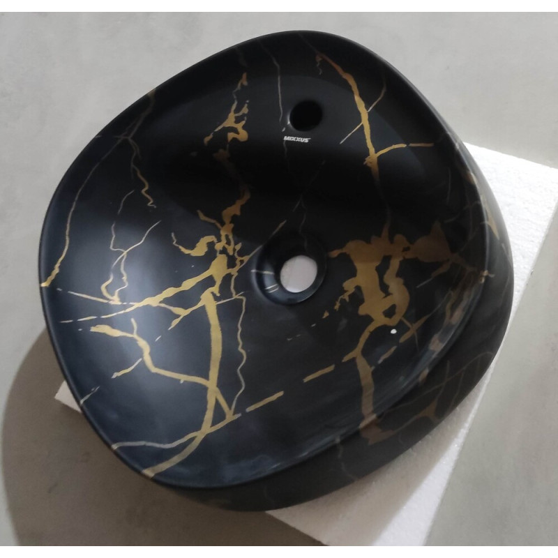 Раковина накладная MIXXUS PREMIUM WAVE-0201 MARBLE 430х430х150mm с отверстием под смеситель (MP6536