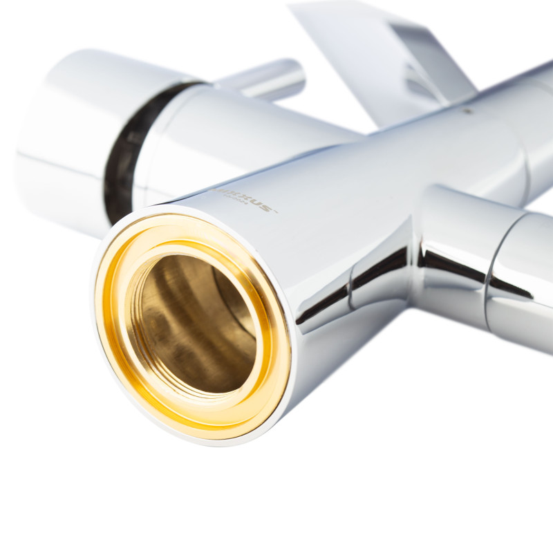Змішувач для кухні двоважільний Mixxus Premium Magnet 021 (MI6973) з латуні Колір хром