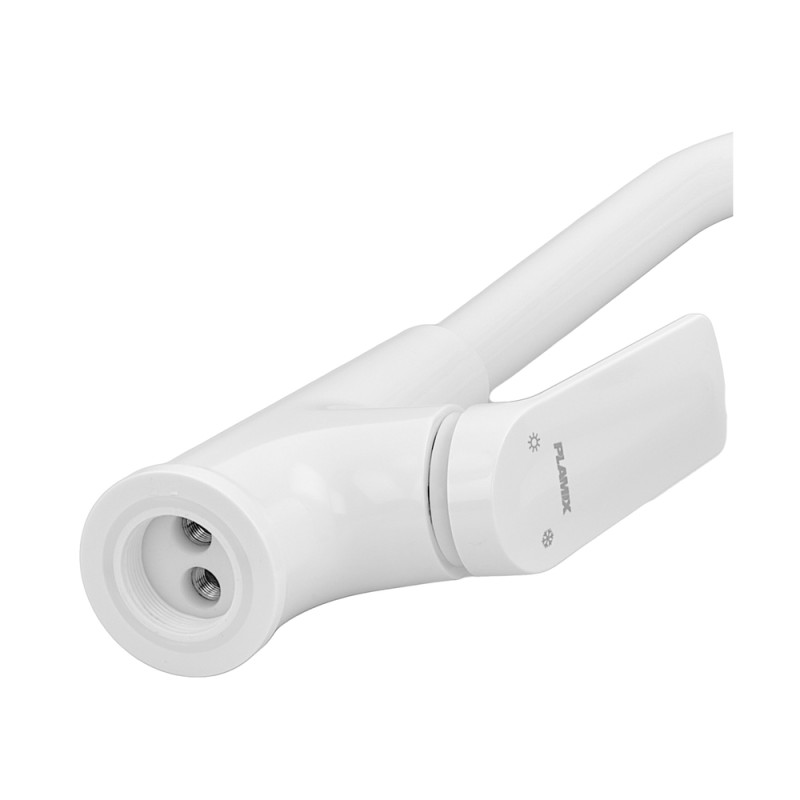 Змішувач для кухні джойстиковий Plamix Lucas-011 SET з підведенням (PM0714) з термопластику Колір білий глянцевий