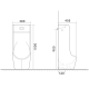 Напольный писсуар Mixxus Premium BEVEL-0901 380x405x1000mm с ИК-датчиком автоматического смыва (MP6