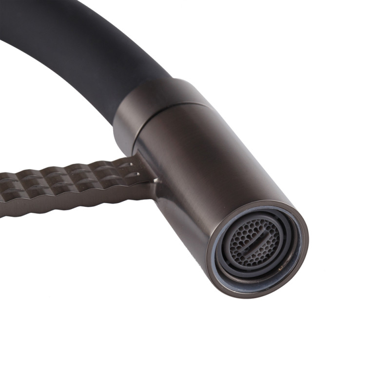 Змішувач для кухні одноважільний Mixxus Premium Oliwer 017 (MI6967) з латуні Колір графітовий