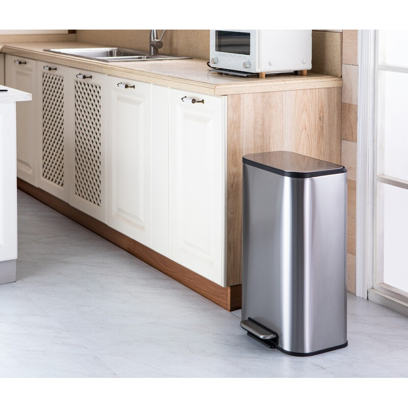 Відро для сміття з плавним закриттям прямокутне Mixxus Cubic-TC0105 SS Color 5л колір нержавіюча сталь