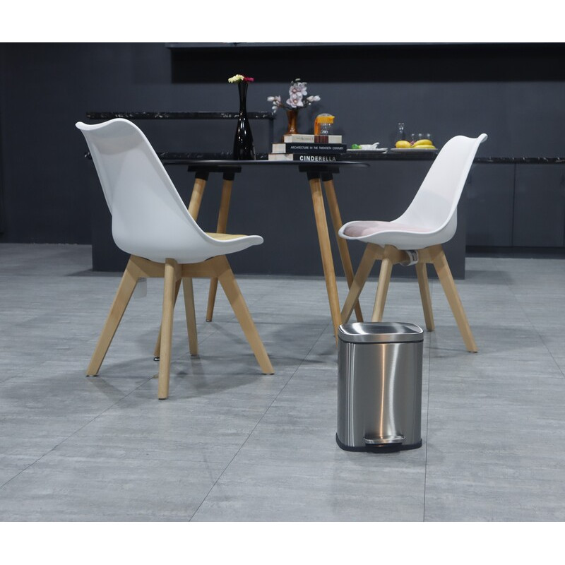 Відро для сміття з плавним закриттям прямокутне Mixxus Bevel-TC0105 SS Color 5л колір нержавіюча сталь