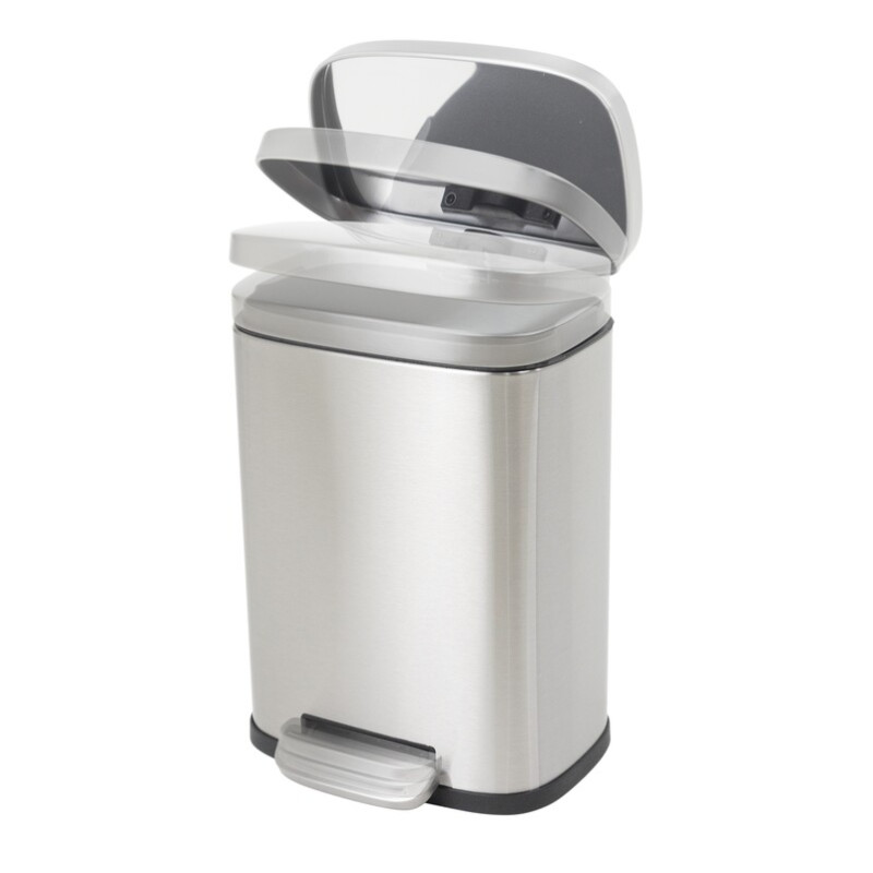 Відро для сміття з плавним закриттям прямокутне Mixxus Bevel-TC0105 SS Color 5л колір нержавіюча сталь