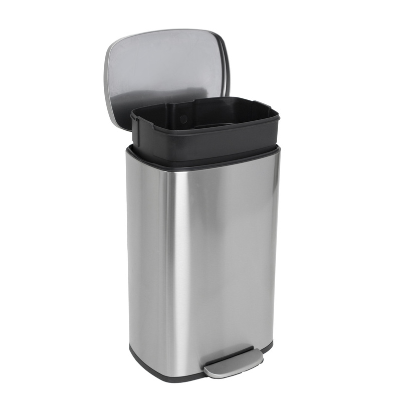 Відро для сміття з плавним закриттям прямокутне Mixxus Bevel-TC0105 SS Color 5л колір нержавіюча сталь