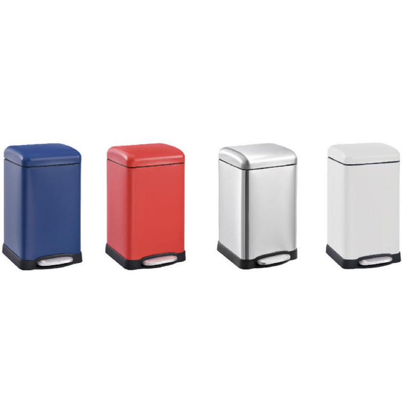 Відро для сміття з плавним закриттям квадратне Mixxus Style-TC0106 SS Color 6л колір нержавіюча сталь