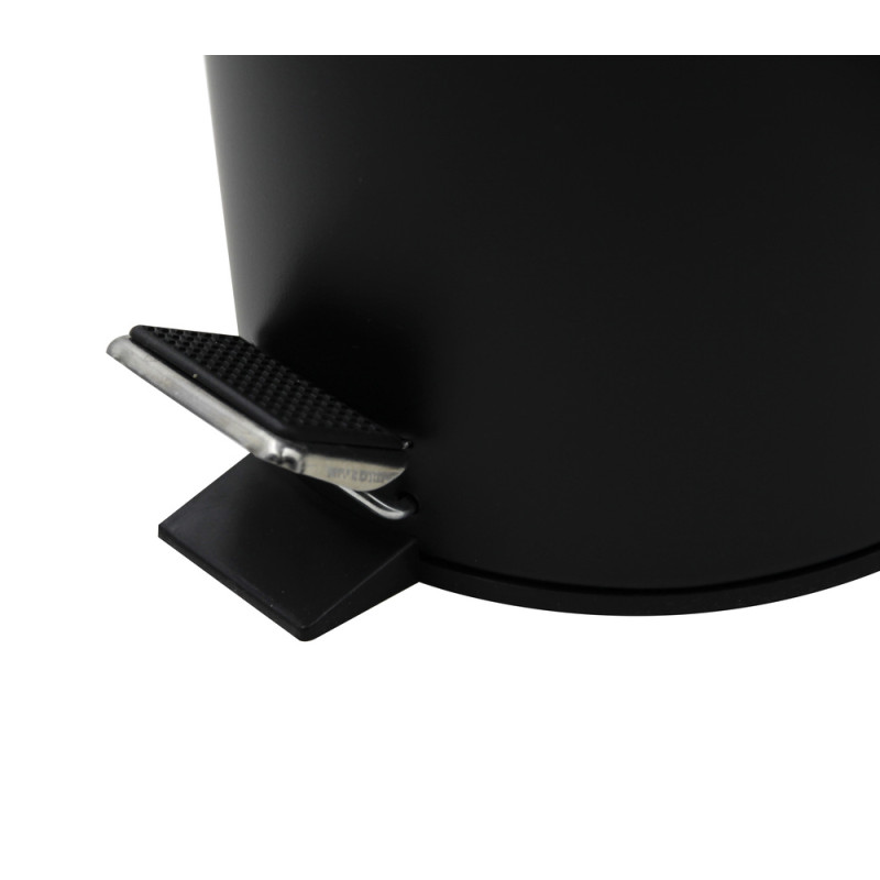 Відро для сміття кругле з кришкою та натискною педалькою Zerix Solo-TC0105 Black 5л колір чорний (ZX5898)