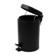 Відро для сміття кругле з кришкою та натискною педалькою Zerix Solo-TC0103 Black 3л колір чорний (ZX5896)