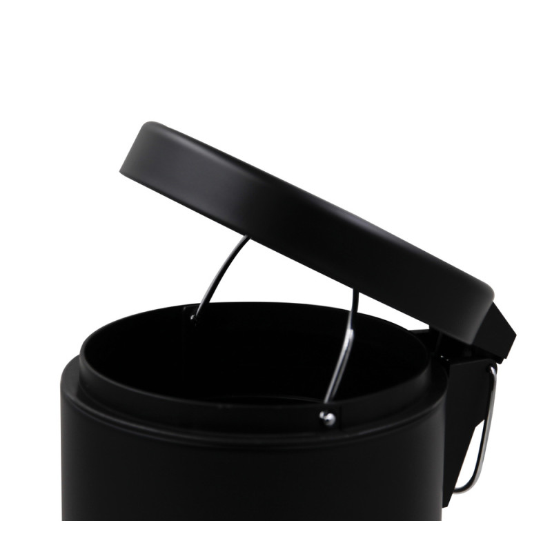 Відро для сміття кругле з кришкою та натискною педалькою Zerix Solo-TC0103 Black 3л колір чорний (ZX5896)