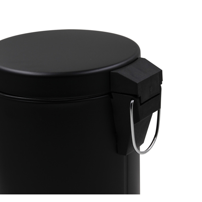 Відро для сміття кругле з кришкою та натискною педалькою Zerix Solo-TC0103 Black 3л колір чорний (ZX5896)
