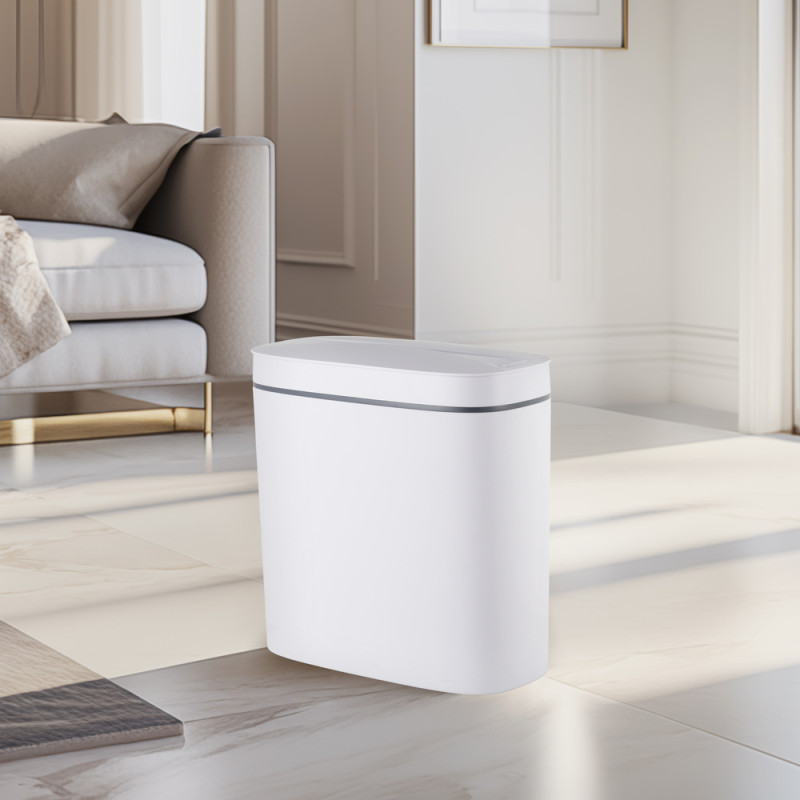 Відро для сміття сенсорне овальне Mixxus Flat-TC0109 White 9л колір білий (MI7074)