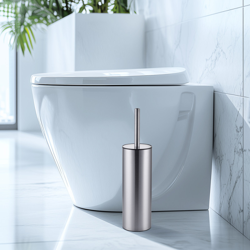 Йоржик для унітазу підлоговий Mixxus Premium Ellipse-TB0201 SS Color колір нержавіюча сталь (MI7067)