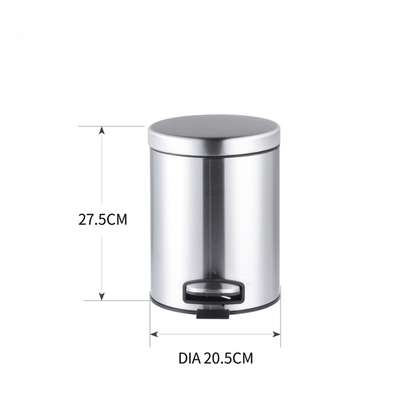 Відро для сміття з плавним закриттям кругле Mixxus Ellipse-TC0205 SS Color 5л колір нержавіюча сталь (MI707